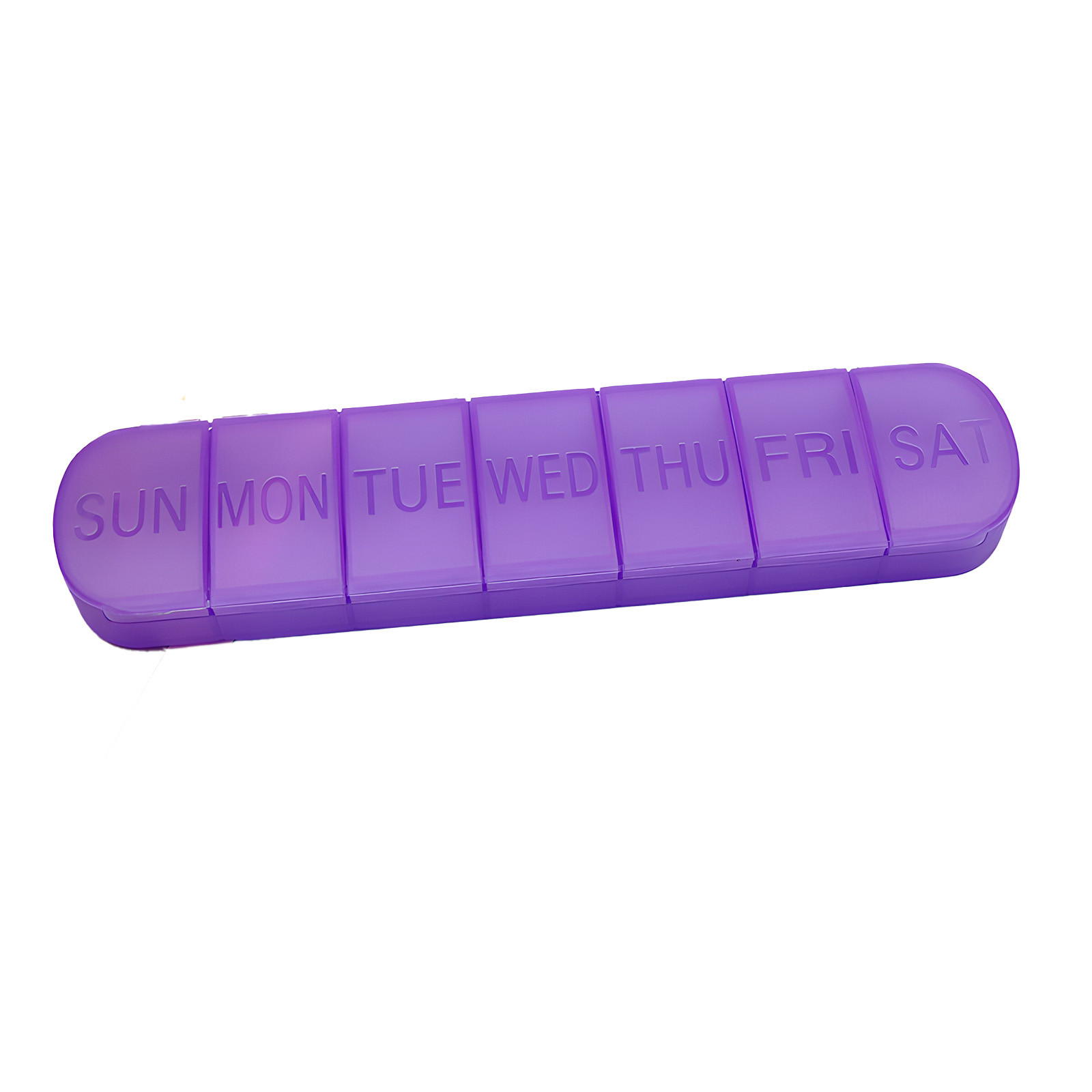 Bdday Pill Holder Portable Weekly 7 Compartments Single Box Long Strip Divided Storage Box Seven Days Independent Lid Box Large Pill Organizer